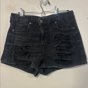 American Eagle Outfitters Black Distressed Jean Shorts